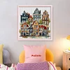 Colored Houses-18CT Stamped Cross Stitch 40*40cm/15.75*15.75in