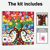 Four Seasons Colorful Tree DIY Button Art Painting Kit 30x30cm