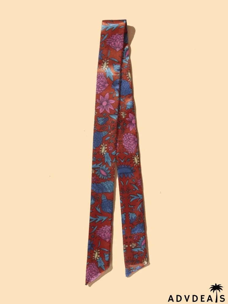 Flower Print Twilly Scarf