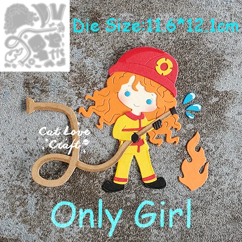 Oocharger Fireman Boy Girl Metal Cutting Dies Scrapbooking Mold Stencil Die Cuts Card Making DIY Craft Embossing New Dies For 2024