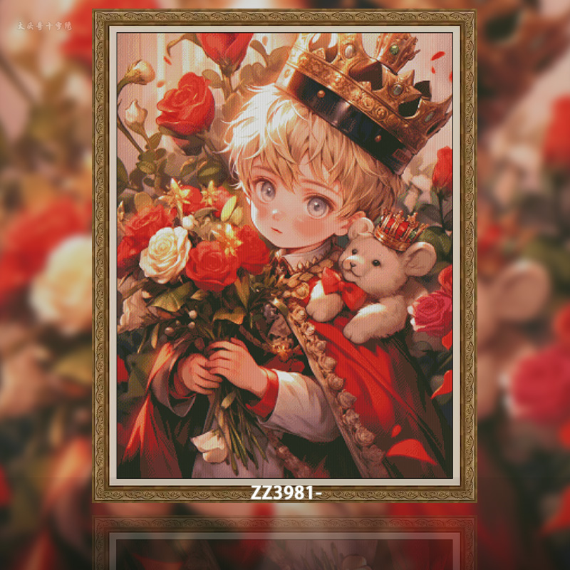 [ZZ3981-Bear Prince]  Painting Fairy Cross Stitch