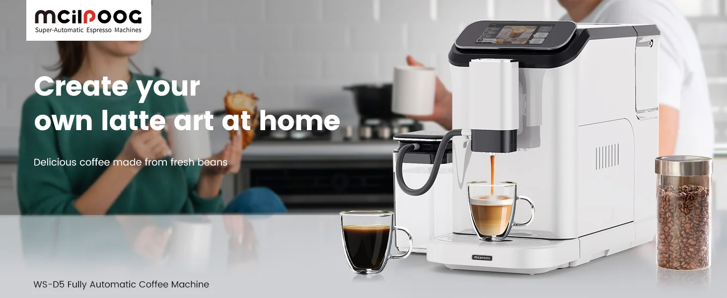 Mcilpoog WS-D5 Pro Fully Automatic Espresso Machine | 12 Drinks