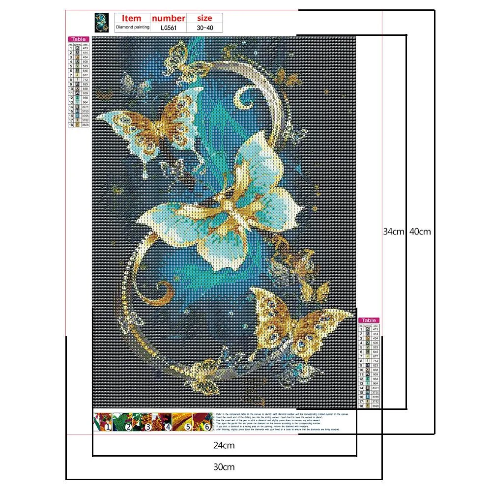 Diamond Painting - Full Round Drill - Butterfly