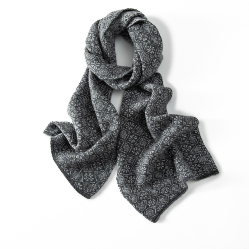 100% Cashmere Scarf Floral Pattern Style REAL SILK LIFE