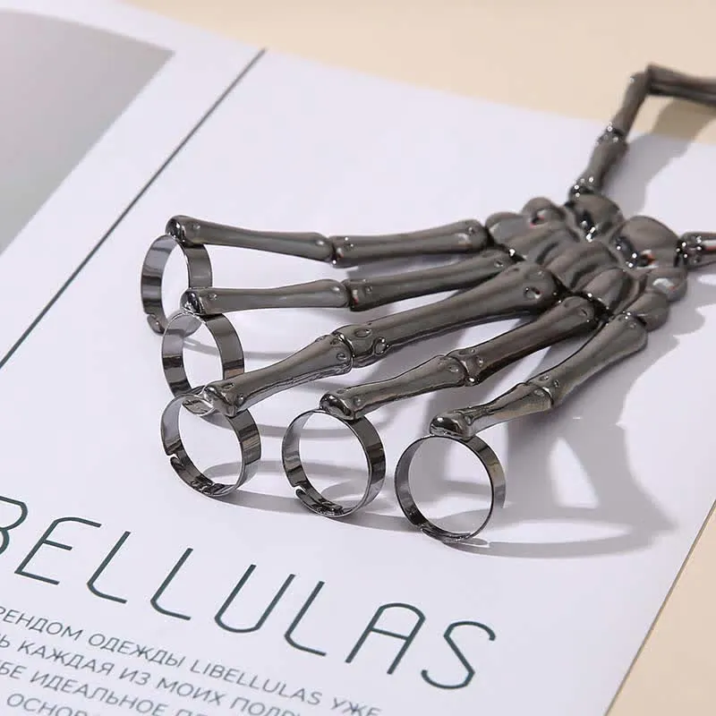 Skeleton Pattern Design Folding Rings Bracelet