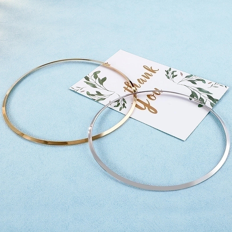 Casual Retro Geometric Stainless Steel 18K Gold Plated Choker