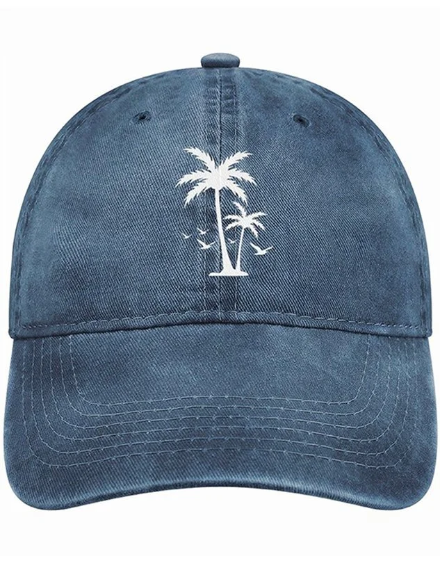 Men's /Women's Holiday Coconut Tree Graphic Printing Regular Fit Adjustable Denim Hat QueenFunky