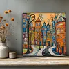 Framed Colorful Town-Paint by Numbers Acrylic Painting 35*35CM