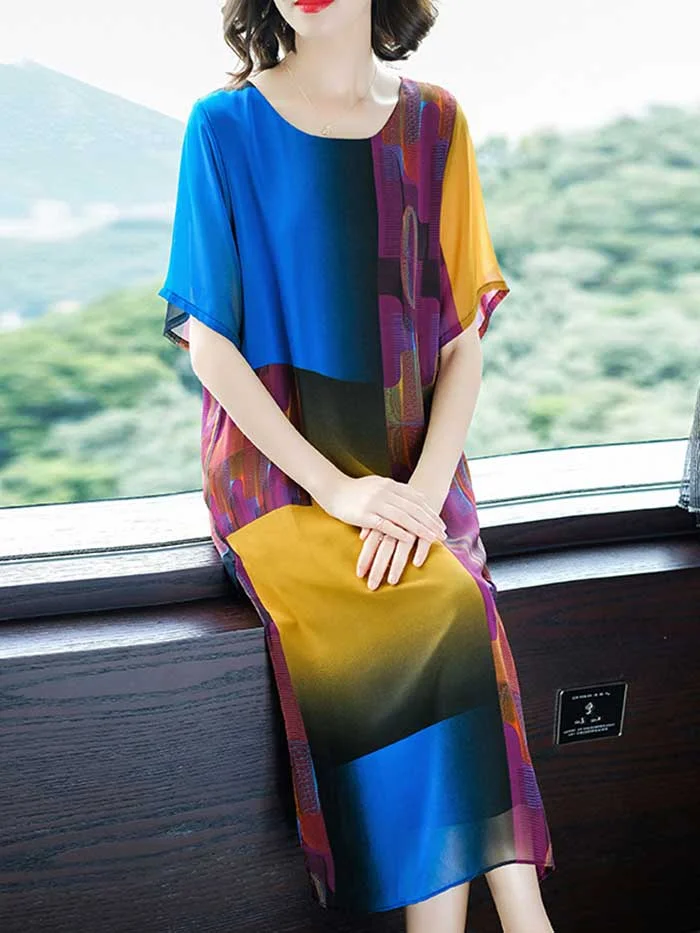 Women's new elegant silk dress