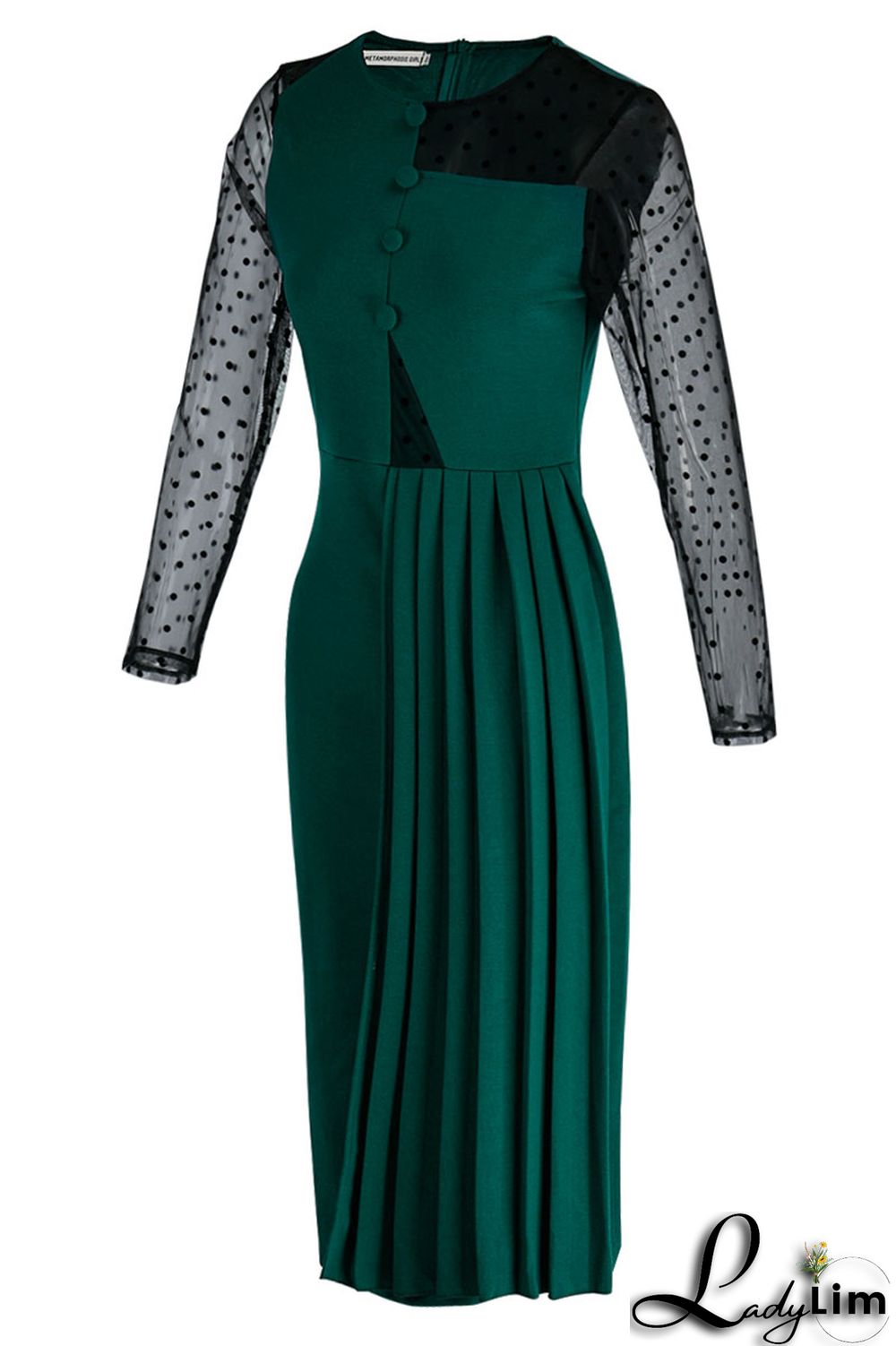 Red Casual Solid Patchwork Fold O Neck Straight Dresses