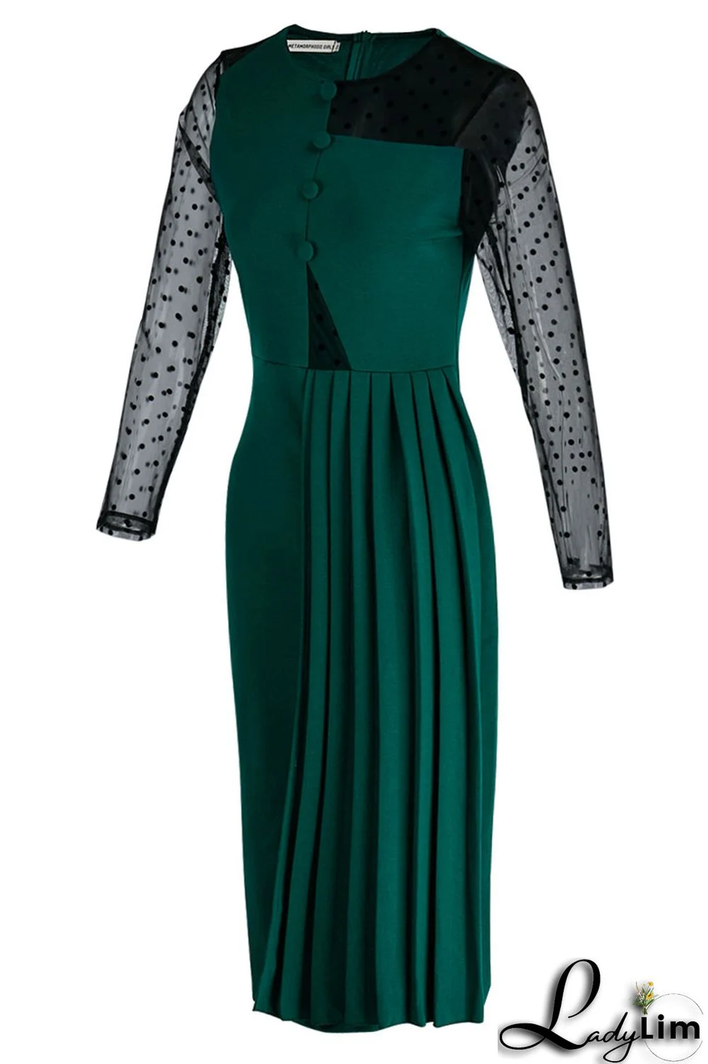 Red Casual Solid Patchwork Fold O Neck Straight Dresses