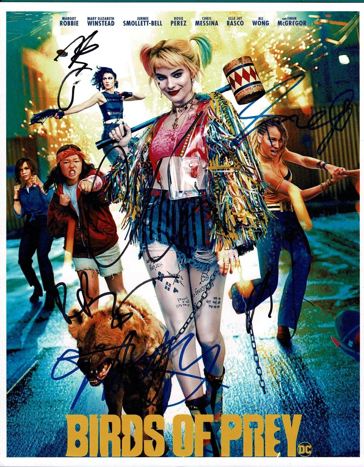 Cast SIGNED Birds of Prey Film Photo Poster painting AFTAL COA PEREZ, YAN, MESSINA, WINSTEAD Etc