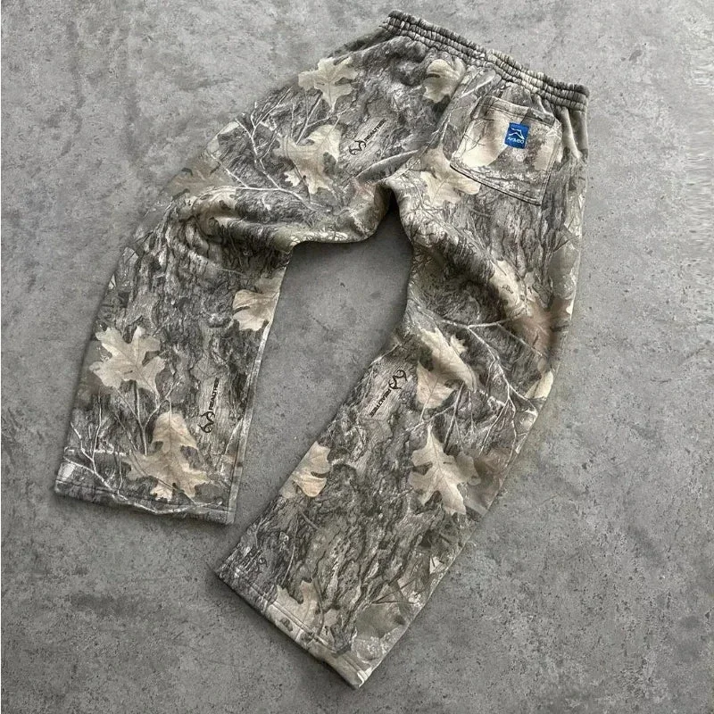 Aonga Y2K Jeans Men Clothing Camouflage Pattern Printed High Street Hip Hop Baggy Sweat Pants Unisex Casual Camo Trousers Streetwear 1017 aonga