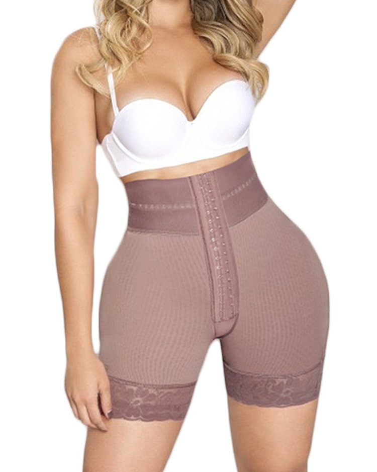 Womens High Waisted Butt Lifter Tummy Control Waist Trainer Butt Pads Hip Enhancer Silicone Lace Shorts
