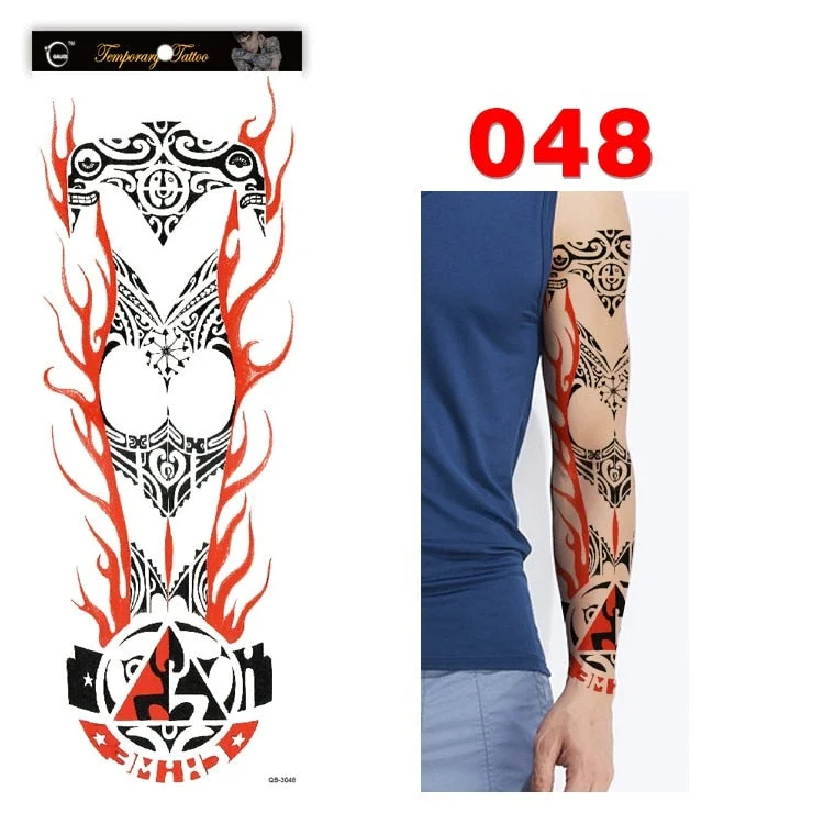Full Arm Series Temporary Tattoo Full Arm Tattoo Sticker Lasting Waterproof Sweat Flower Arm Full Arm Tattoo Big Picture Sticker