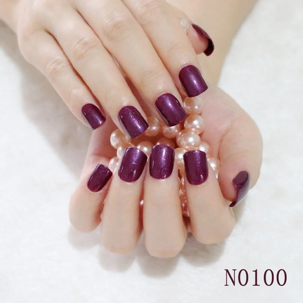 Pure Light Pink Artificial Nails Candy Short Full Cover Tips Easy DIY Acrylic False Nail Manicure Accessories Salon Product F28-Nail Inspo