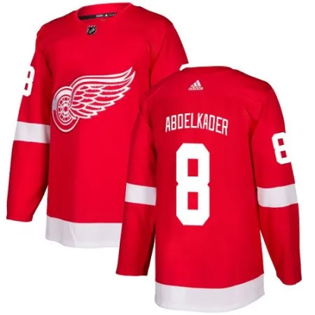 Men's  Detroit Red Wings #8 Justin Abdelkader Red Stitched NHL Jersey