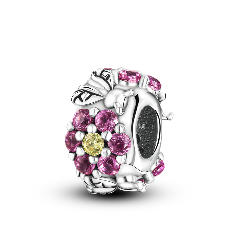 925 Sterling Silver Charms with Bee Pendants CZ Cubic Zircon Charm fit Charm Bracelet DIY Jewelry KTC052