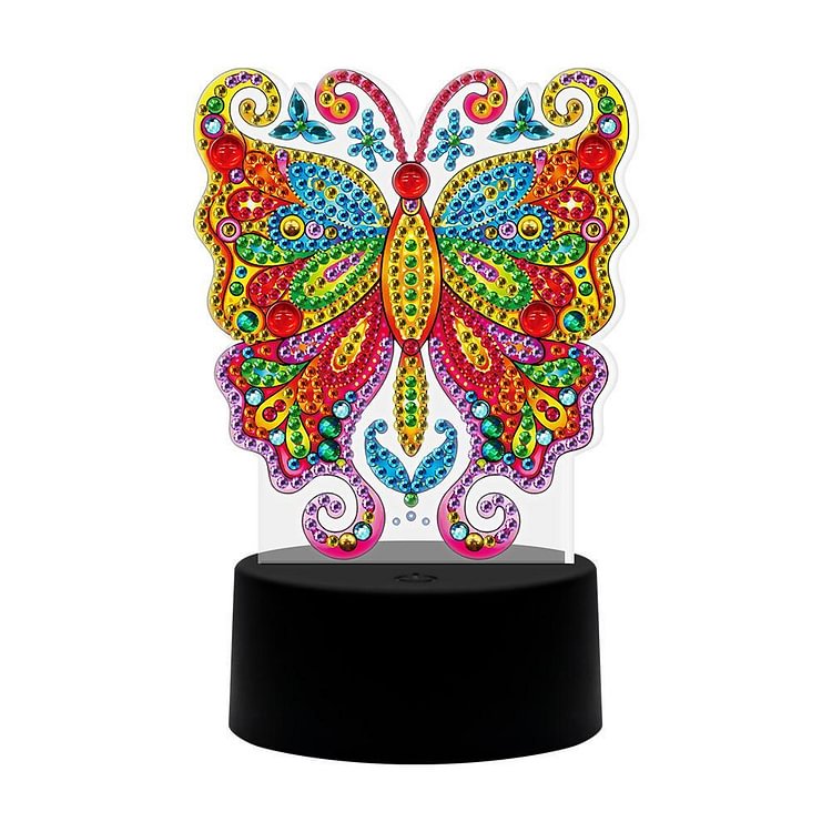 Papillon DIY Diamond Peinture LED Lumière Broderie Night Lamp Home Decor