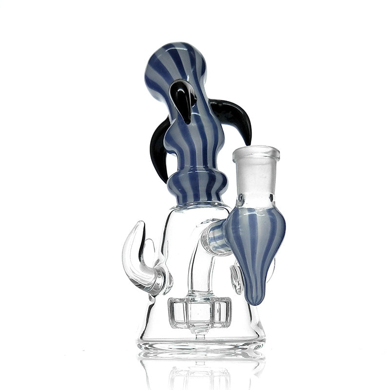 Horn Spiral Mini Recycler Rig Glass Smoking Water Pipe