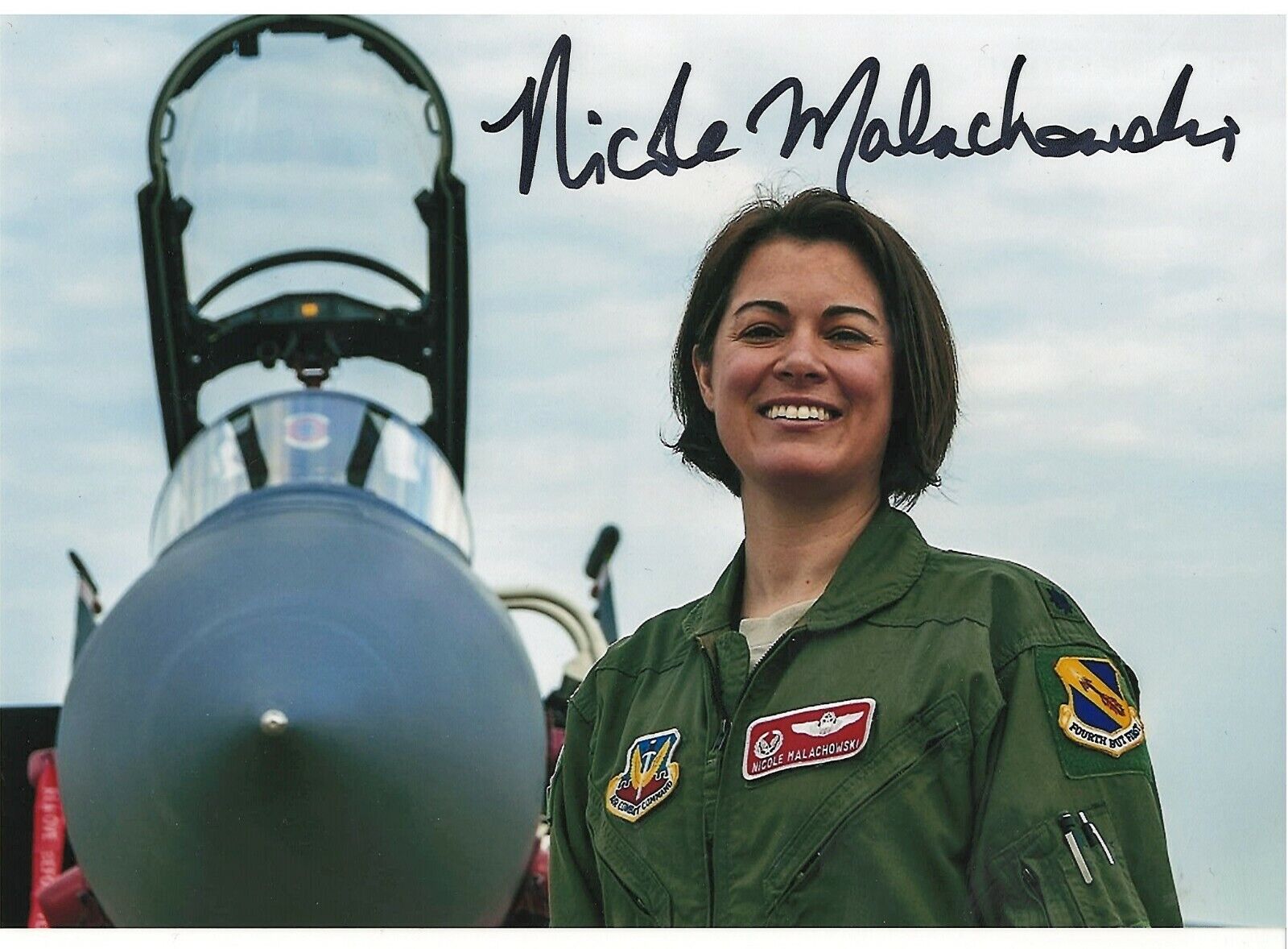 NICOLE MALACHOWSKI OIF FIGHTER PILOT &1ST FEMALE THUNDERBIRD PILOT SIGNED Photo Poster painting