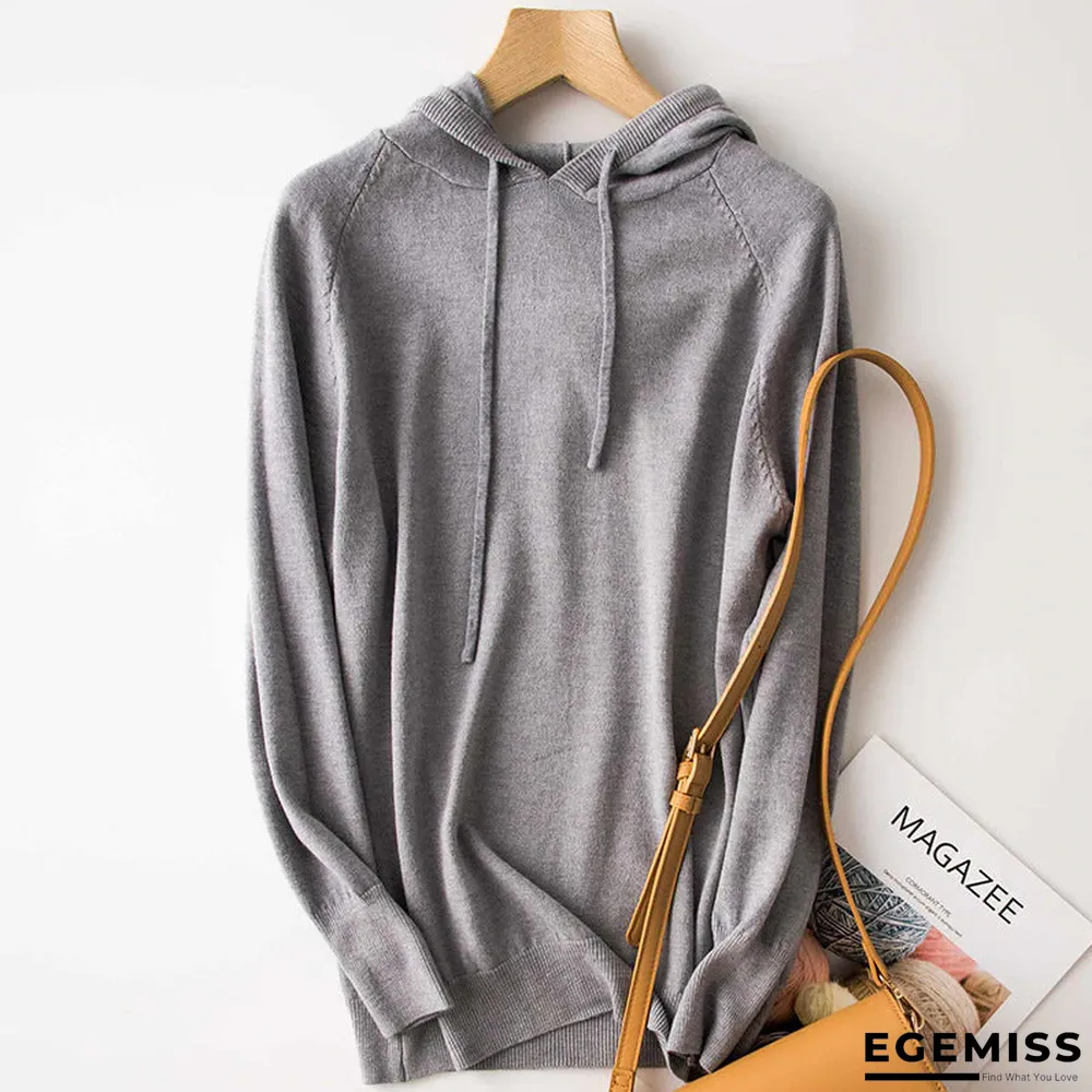 Gray Casual Hoodie Cotton-Blend Long Sleeve Sweaters Suits | EGEMISS