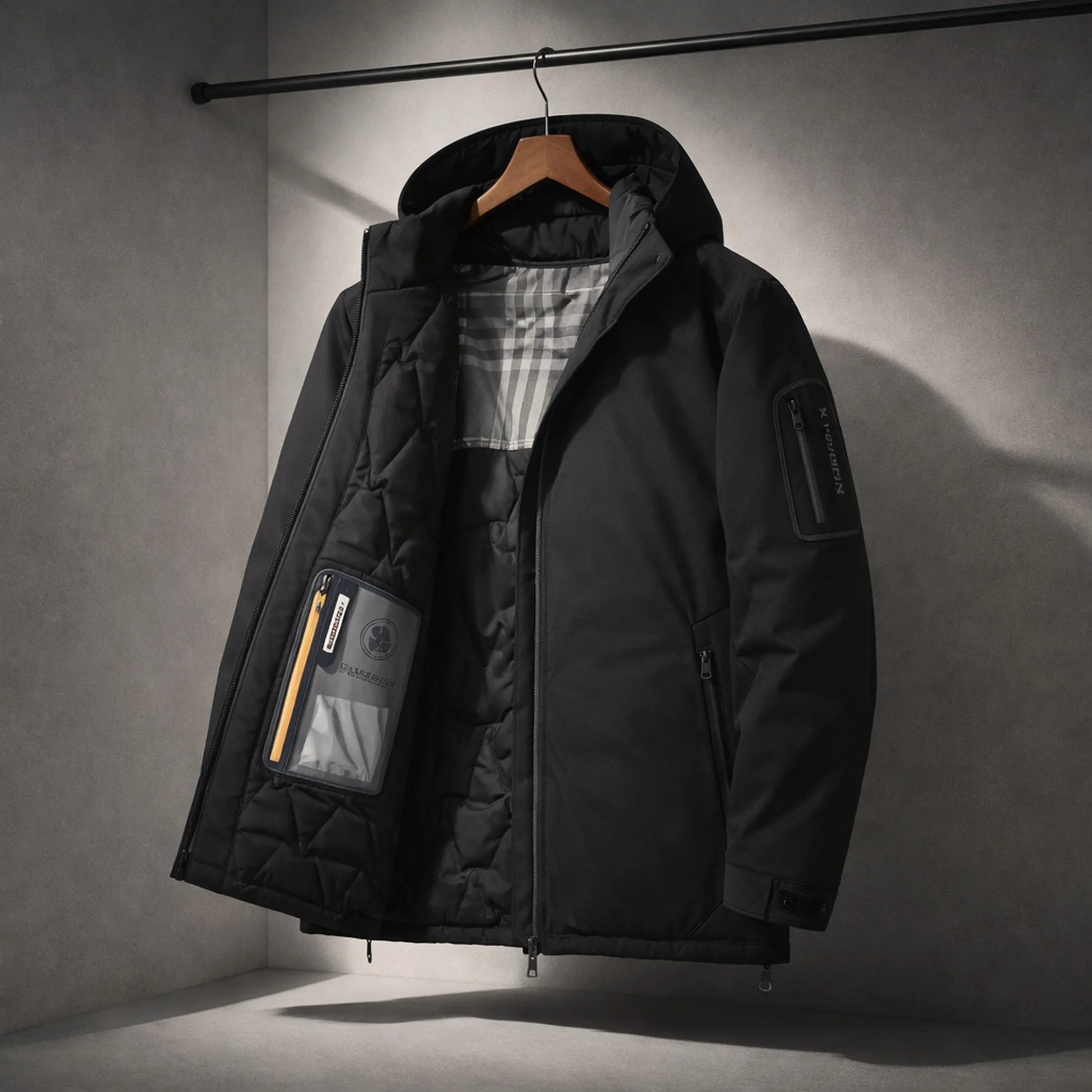 Men's Hooded Down Puffer Jacket &ndash; Water-Resistant Quilted Coat