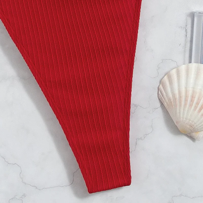 Uaang Ellolace OnePiece Thong Swimsuit High Cut Backless Monokini