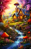 AB luxurious polyester cloth diamond Painting Kits | Beautiful scenery
