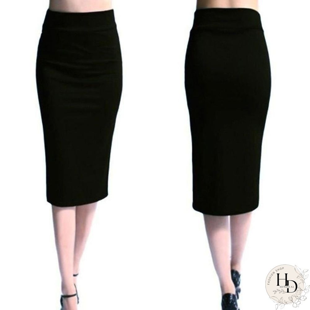 Summer Women Office Elastic Pencil High Waist Hip Package Skirt Bodycon Ol Long Skirts