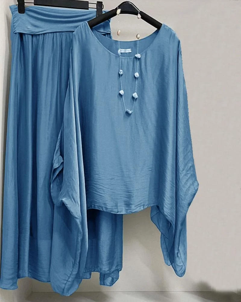 Literary And Leisure Irregular Long Sleeve Two-Piece Suit