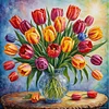 Diamond Painting-DIY Round Part AB Drill Flowers(35*35CM)