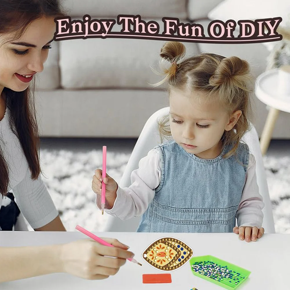 12 Pairs Pattern DIY Diamond Art Earrings Double Sided Diamond Painting Earrings