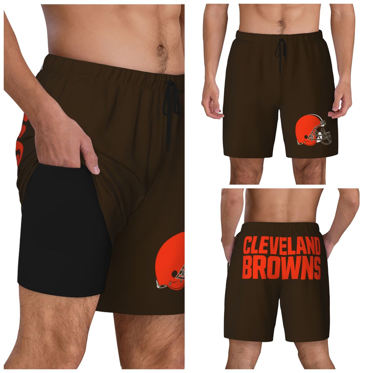 Cleveland Browns Helmet Swim Trunks Men