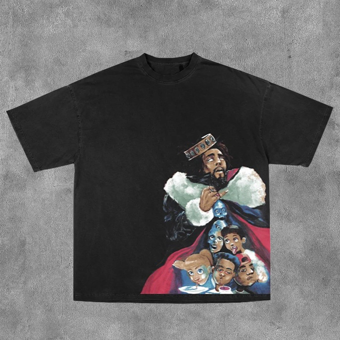Personality J. Cole Rapper Print Short Sleeve T-Shirt