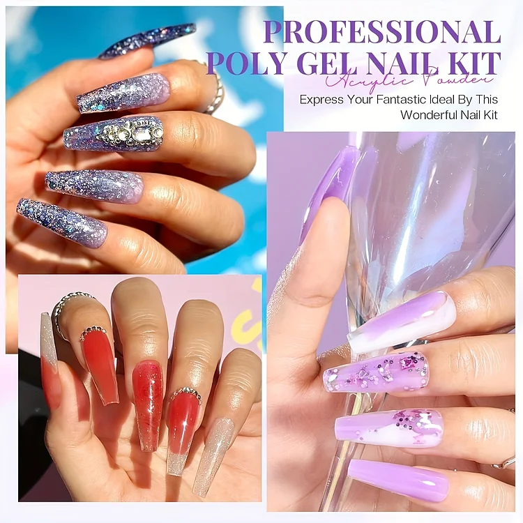 8 Colors 15ml with 48W Nail Lamp Nail Glitter Nail Prep Dehydrator