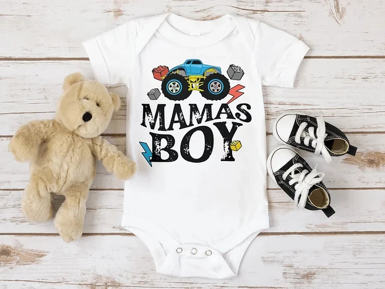 Mama's Boy Truck Baby Bodysuit|S11