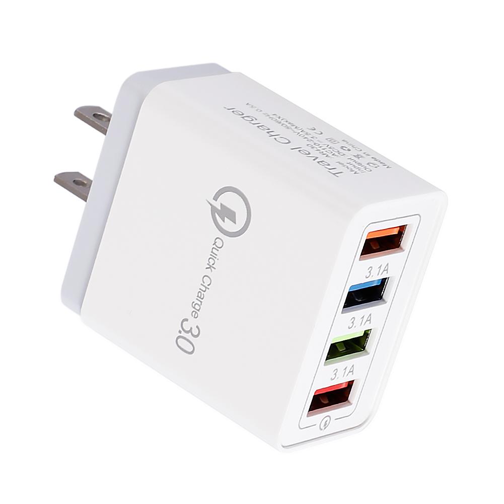 4 Ports USB Color Wall Charger Fast Charging Travel Charger US Plug Adapter от Cesdeals WW