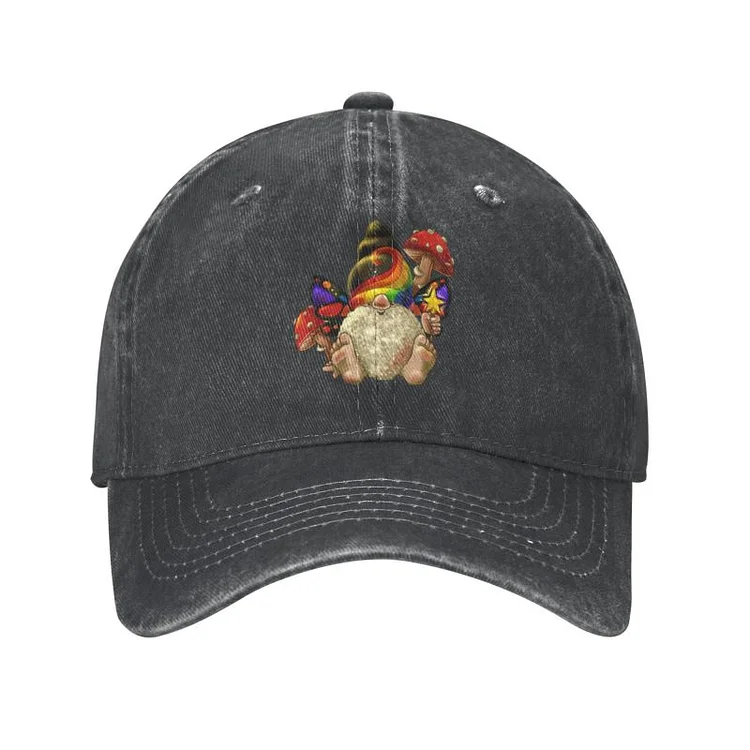 Custom Cotton Rainbow Gnome Baseball Cap Sun Protection Men Womens Adjustable Dad Hat Spring