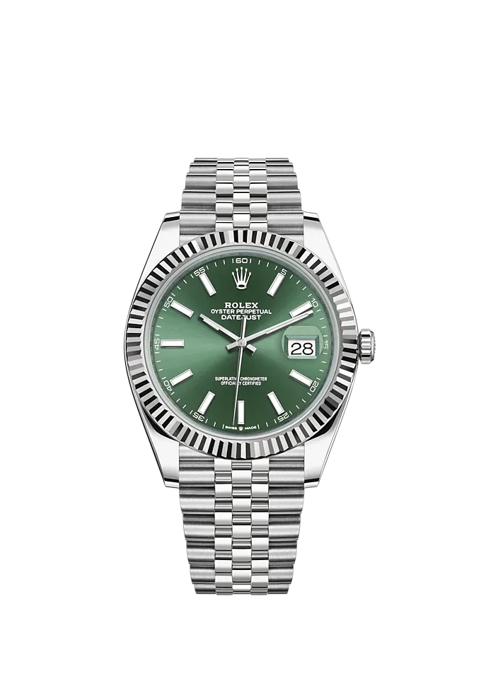 Rolex Datejust 41 Mint Green Dial Steel & White Gold m126334-0028
