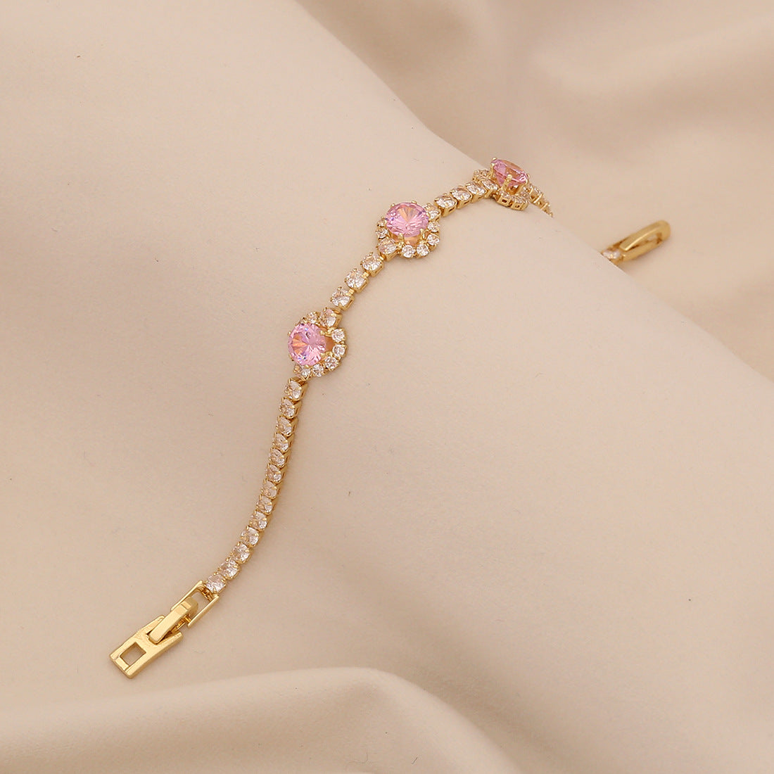 Ins Style Versatile Fashion Exquisite Bracelet Female Simple Zircon High-End Hand Jewelry B623