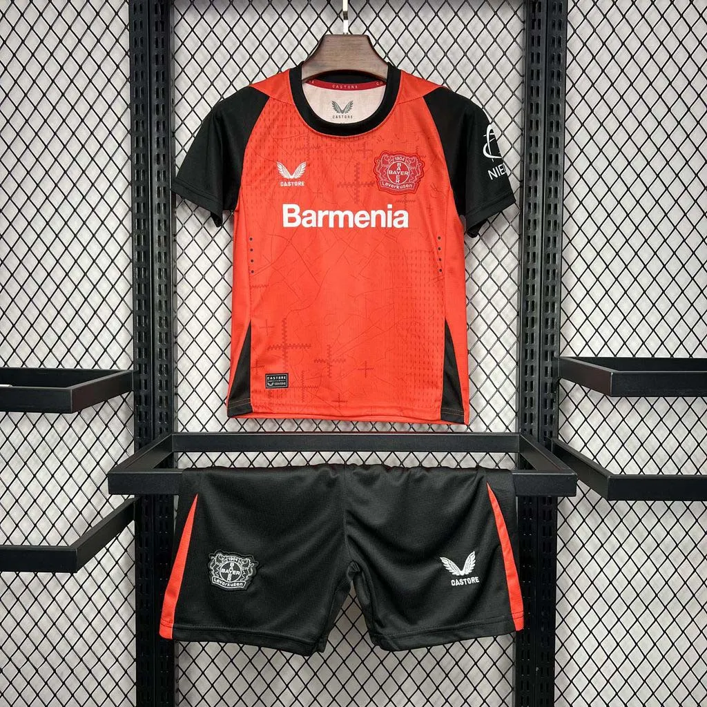 2024-2025 KIDS  Bayer 04 Leverkusen Home Football Shirt 1:1 Thai Quality
