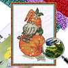 Orange Gnome -  11CT Partial Beaded Cross Stitch Kit(25x35cm)
