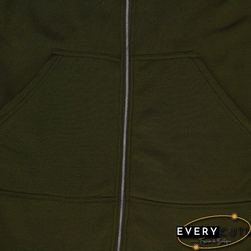 12 Colors New Autumn And Winter Women's Hooded Sweater Thick Long-Sleeved Jacket Casual Zipper Cardigan Loose Coat