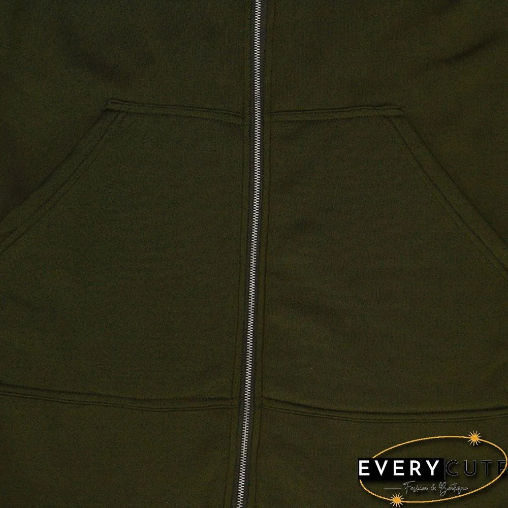 12 Colors New Autumn And Winter Women's Hooded Sweater Thick Long-Sleeved Jacket Casual Zipper Cardigan Loose Coat