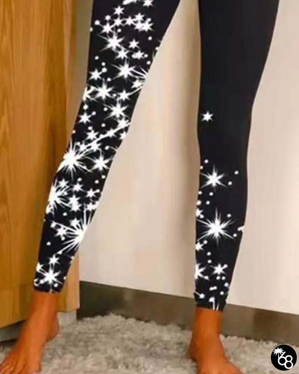 Christmas Star Print High Waist Leggings | 168DEAL