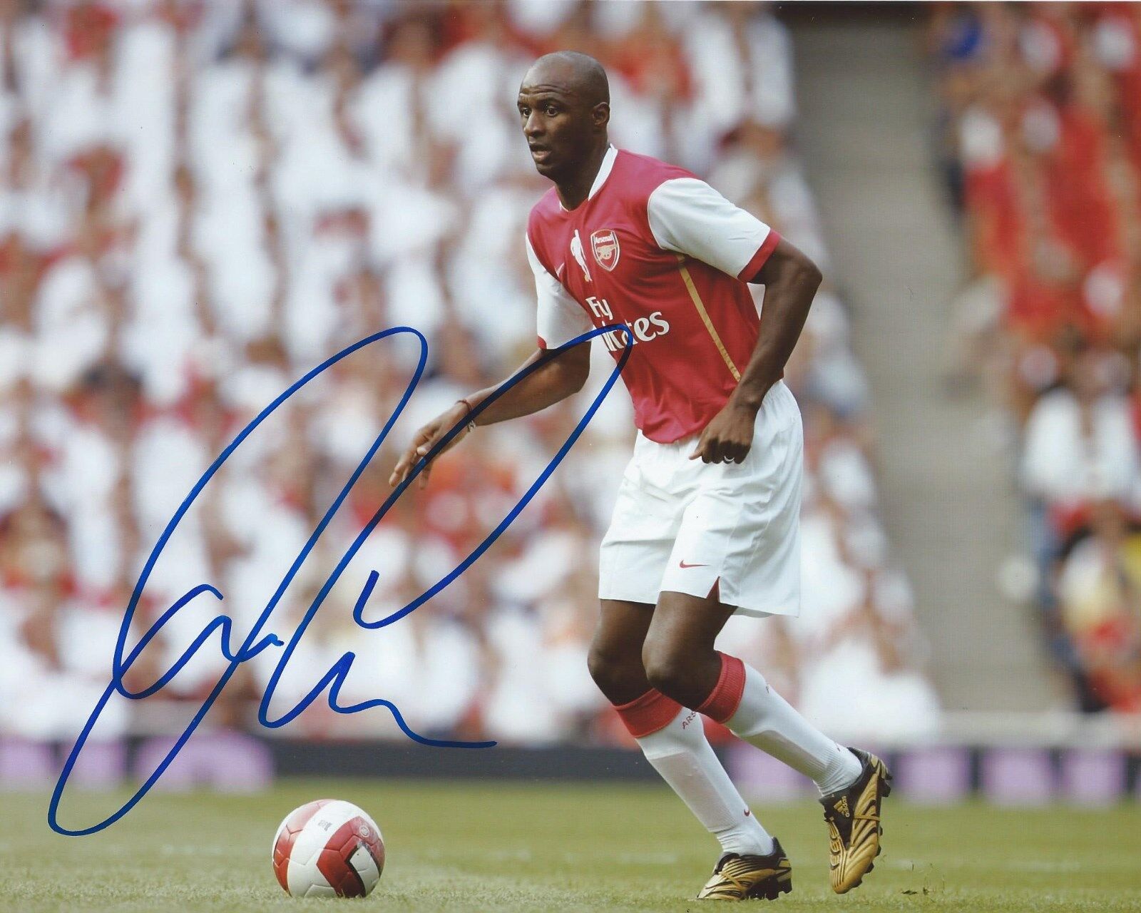 Patrick Vieira Signed 8×10 Photo Poster painting Arsenal FC Soccer Autographed COA