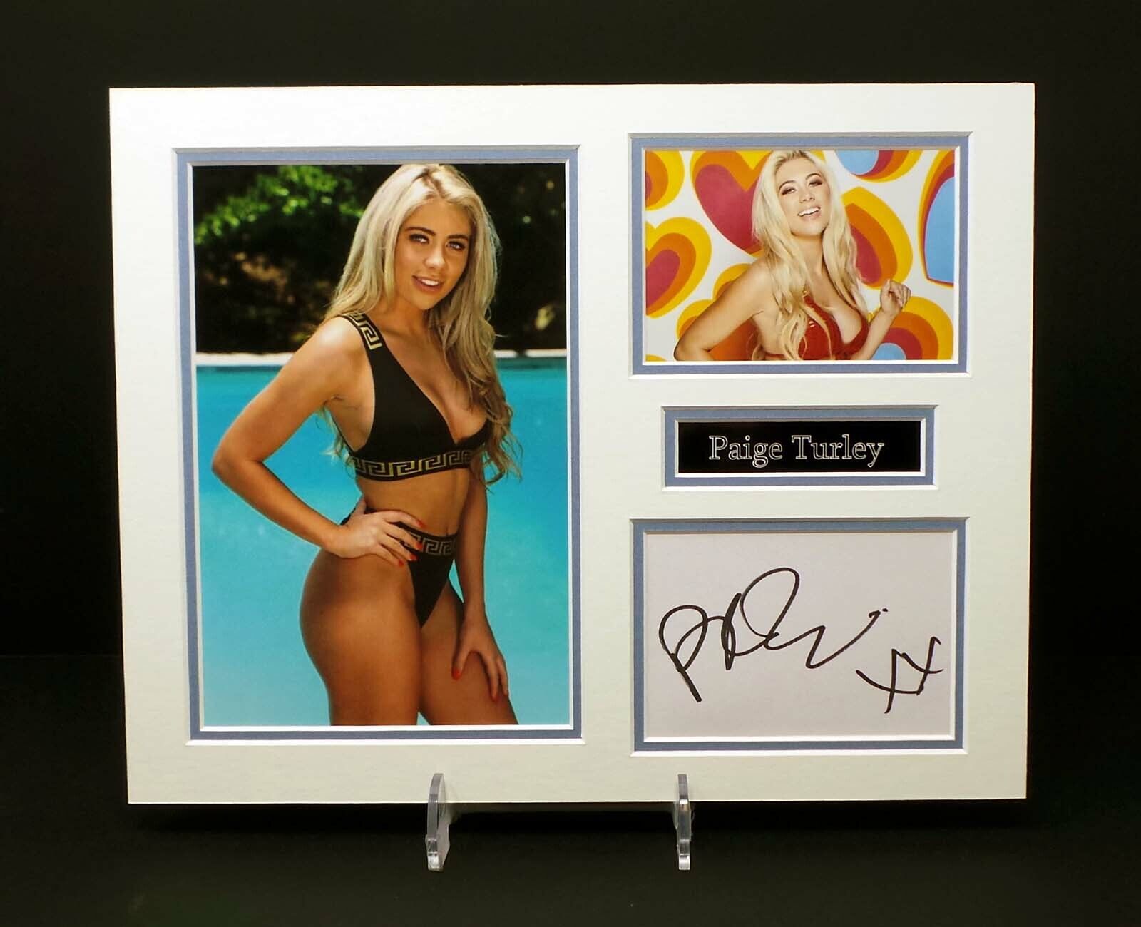 Paige TURLEY SEXY Signed Mounted Photo Poster painting Display AFTAL RD COA Love Island Winner