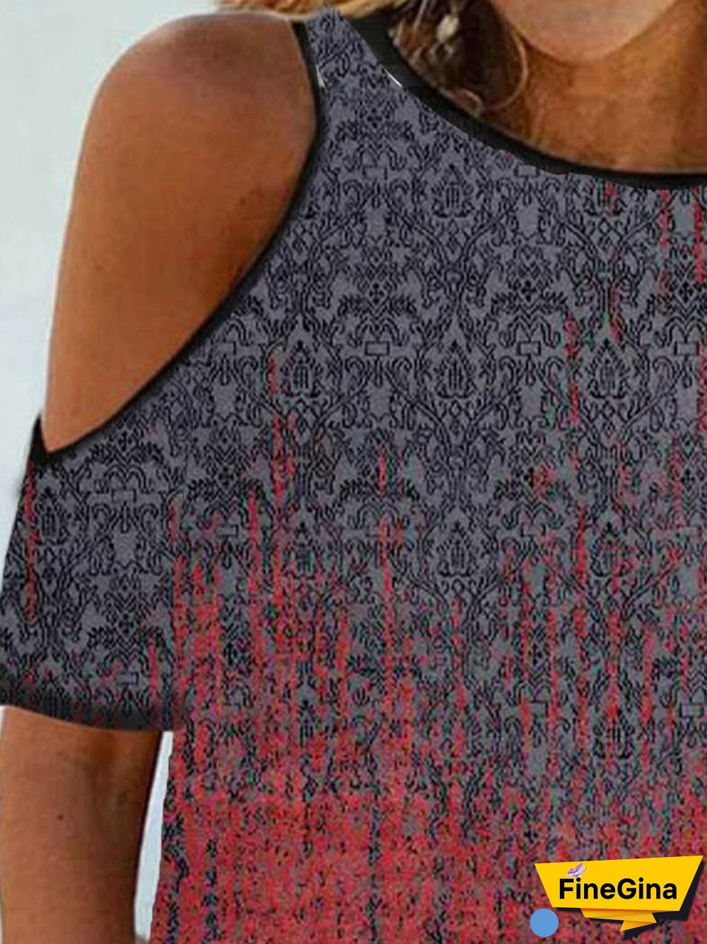 Resort Cotton-Blend Tribal Short Sleeve T-shirt