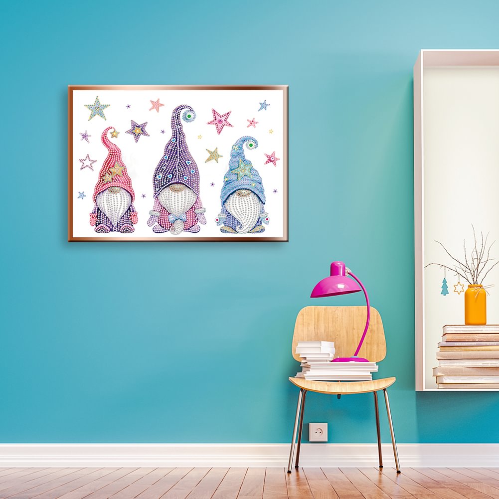 40*30CM - Special Shaped Diamond Painting - Gnome